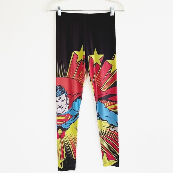DC Comics Superman Womens Leggings Large Red Blue Yoga Halloween Character Small - Picture 10 of 11